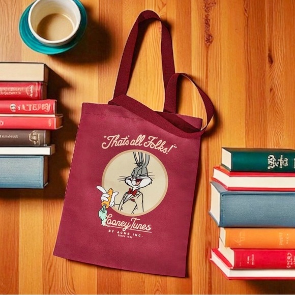 Handbags - Bugs Bunny Looney Tunes Burgundy Tote Bag
